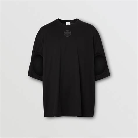 burberry cut out montage oversized t shirt|BURBERRY Men's Black Cut.